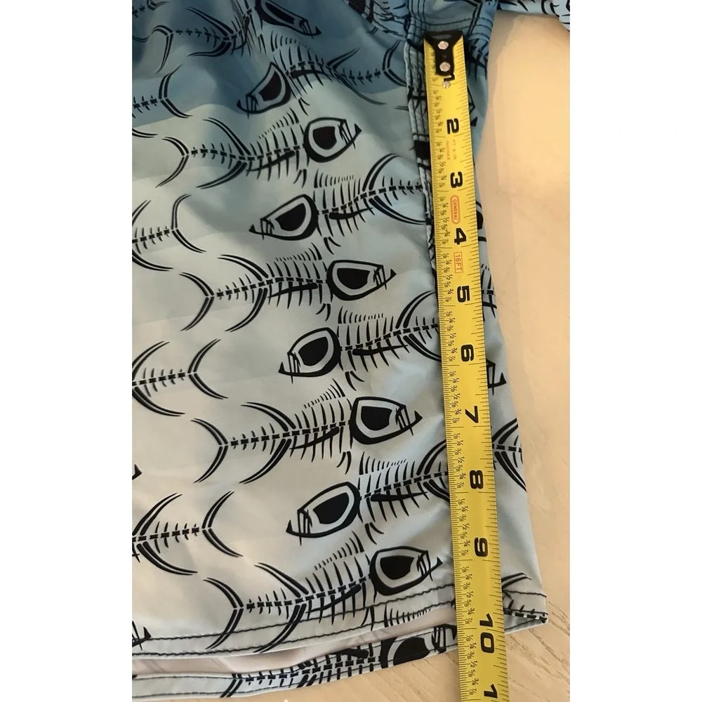 Tormenter Men's M Blue Fish Print Board Shorts Swim Trunks Swimwear